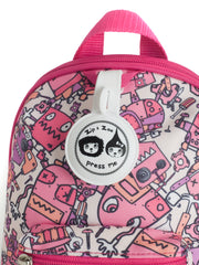 Robot Pink Mini Backpack with Reins