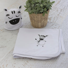 Zebra Stretchie Swaddle & Beanie Set