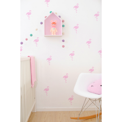 Wall Vinyl Stickers - Pink Flamingos