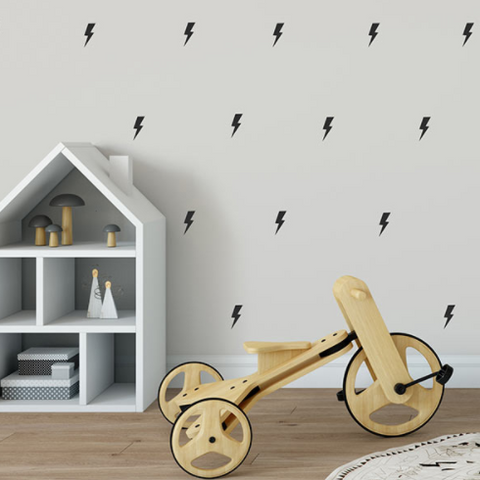 Wall Vinyl Stickers - Black Lightning Bolts