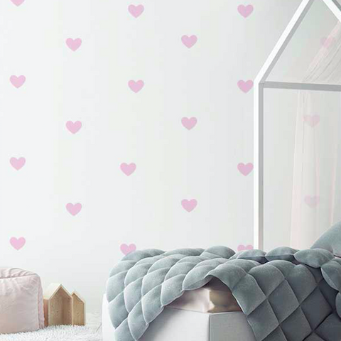 Wall Vinyl Stickers - Pink Hearts