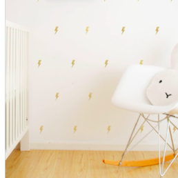 Wall Vinyl Stickers - Gold Lightning Bolts