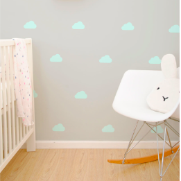Wall Vinyl Stickers - Pastel Mint Cloud