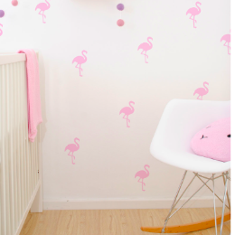 Wall Vinyl Stickers - Pink Flamingos