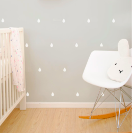 Wall Vinyl Stickers - White Raindrops